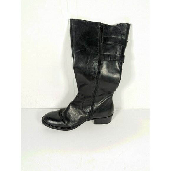 Born Womens Berry Knee High Riding Style Black Leather Boots us/8m D78503 - Picture 4 of 9